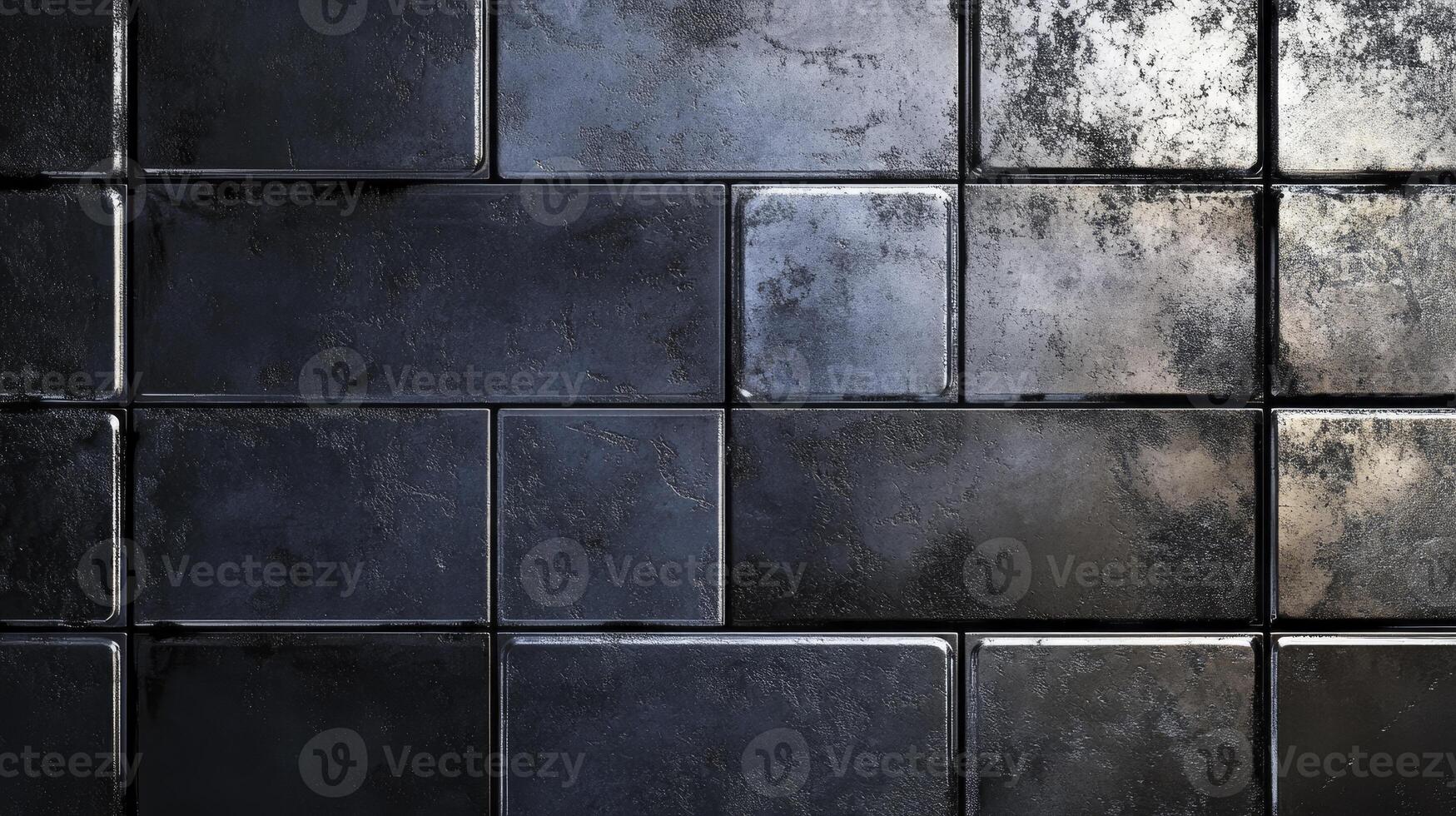 Dark Metal Blocks Texture Background with Rough Surface and Reflections photo