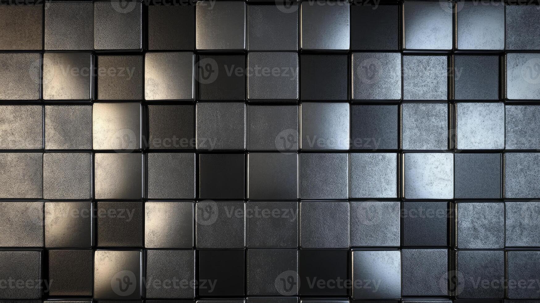 Metal Cube Wall Texture with Reflected Light for Modern Design photo