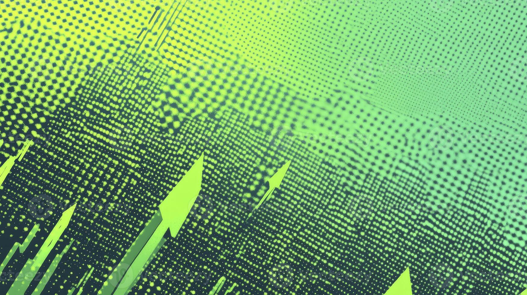 Arrows Rising Through Abstract Green Halftone Background Suggesting Growth and Success photo