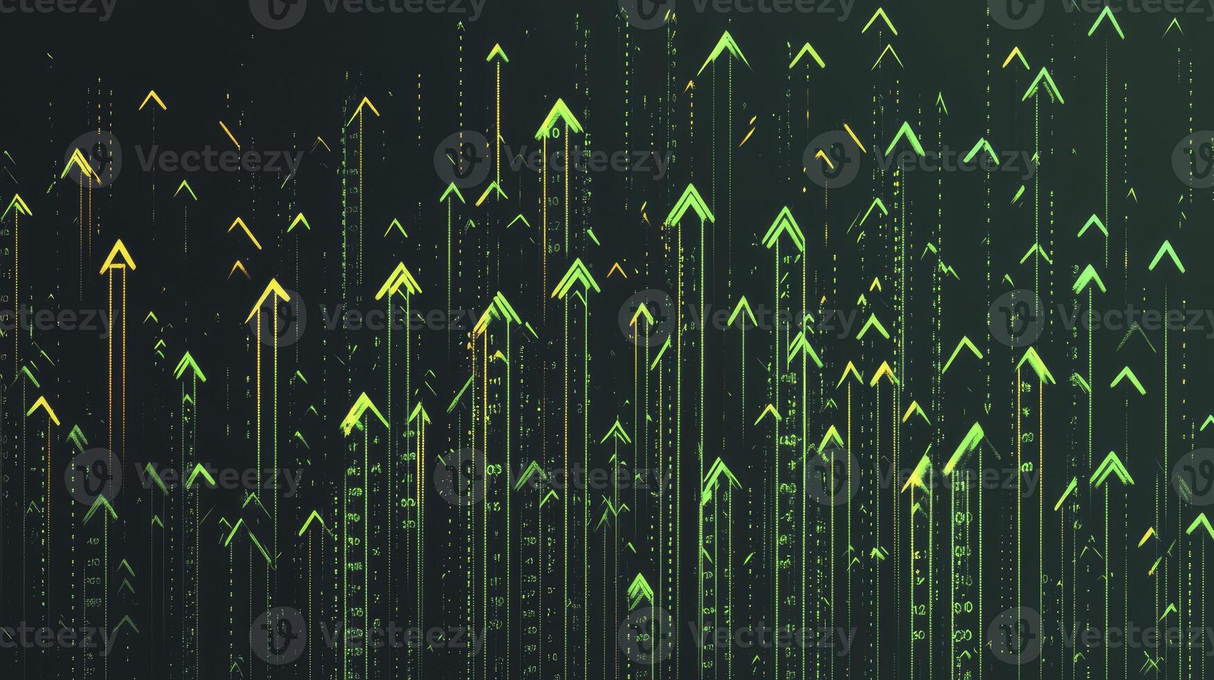 Rising Arrows with Data Streams Abstract Background for Business Growth Concepts photo