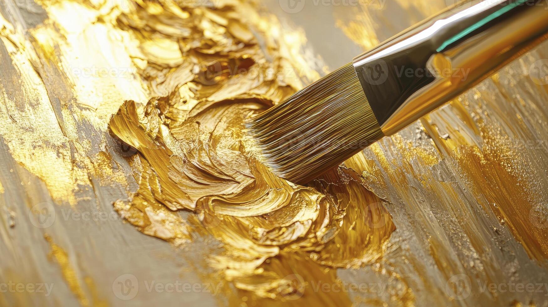 Painting with Gold Color a Stroke of Luxury and Artistic Expression photo