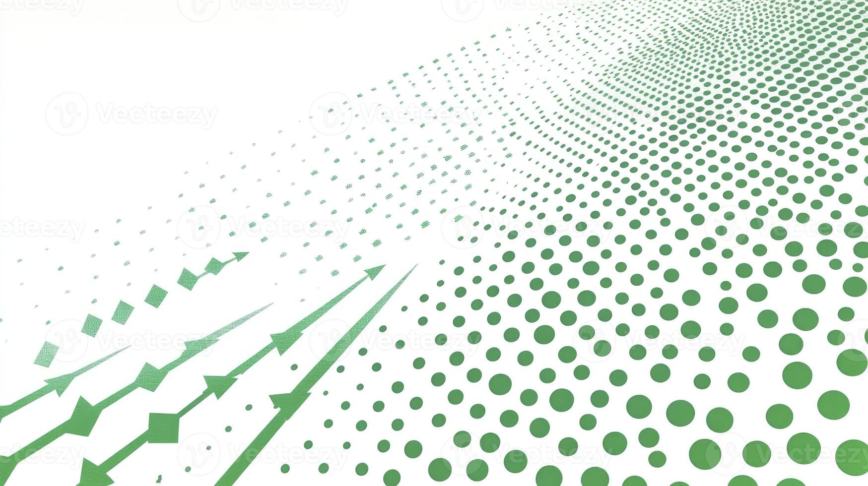 Green Arrows and Dots Creating an Abstract Pattern Against White Background photo
