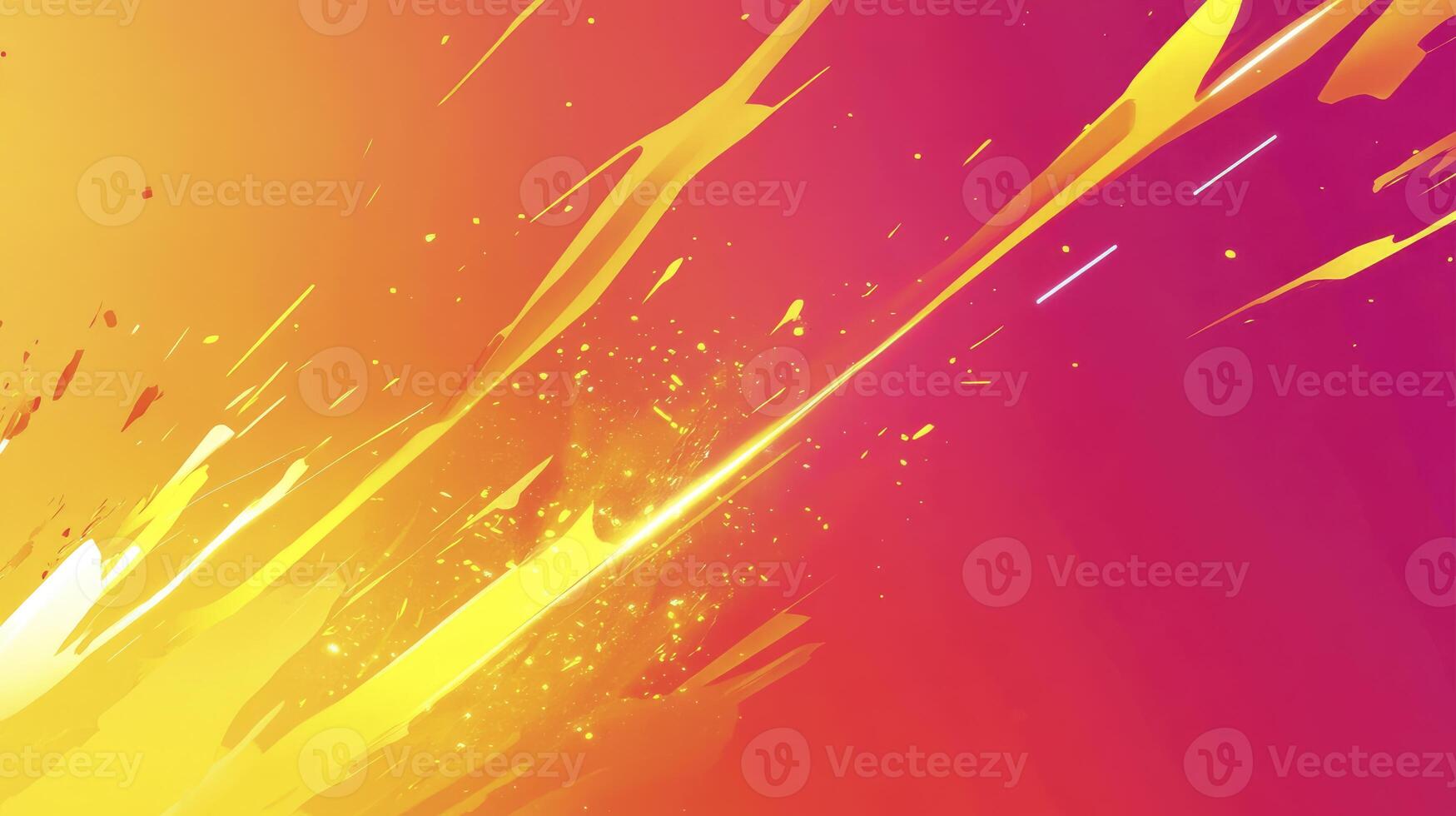 Abstract Background with Splashes and Dynamic Lines in Yellow Orange and Red photo
