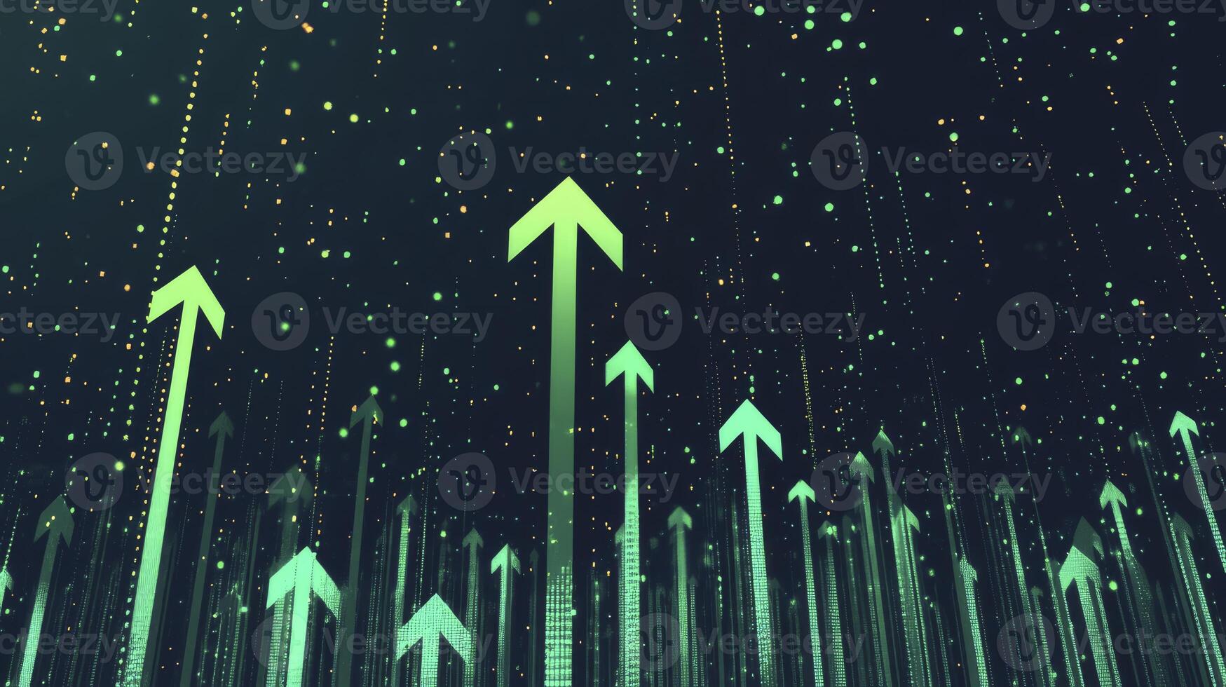 Green Arrows Rising Upward Concept of Success and Growth Illustration photo