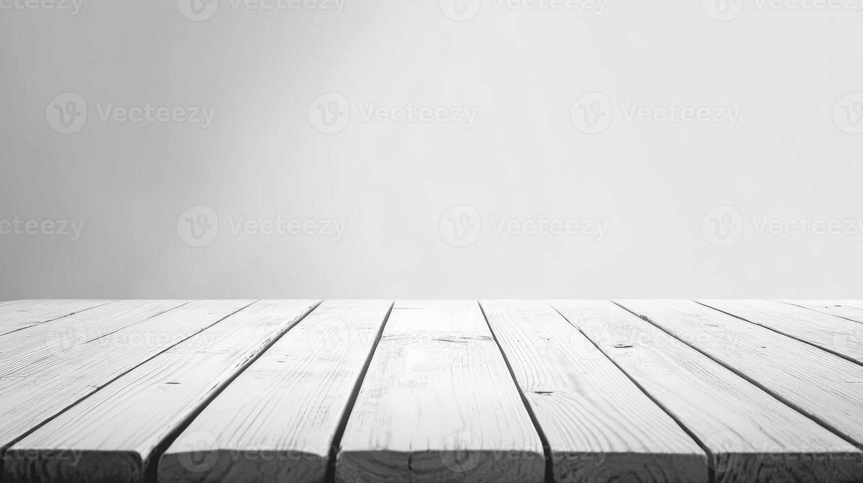 Empty White Wooden Table Surface for Product Mockup and Display photo