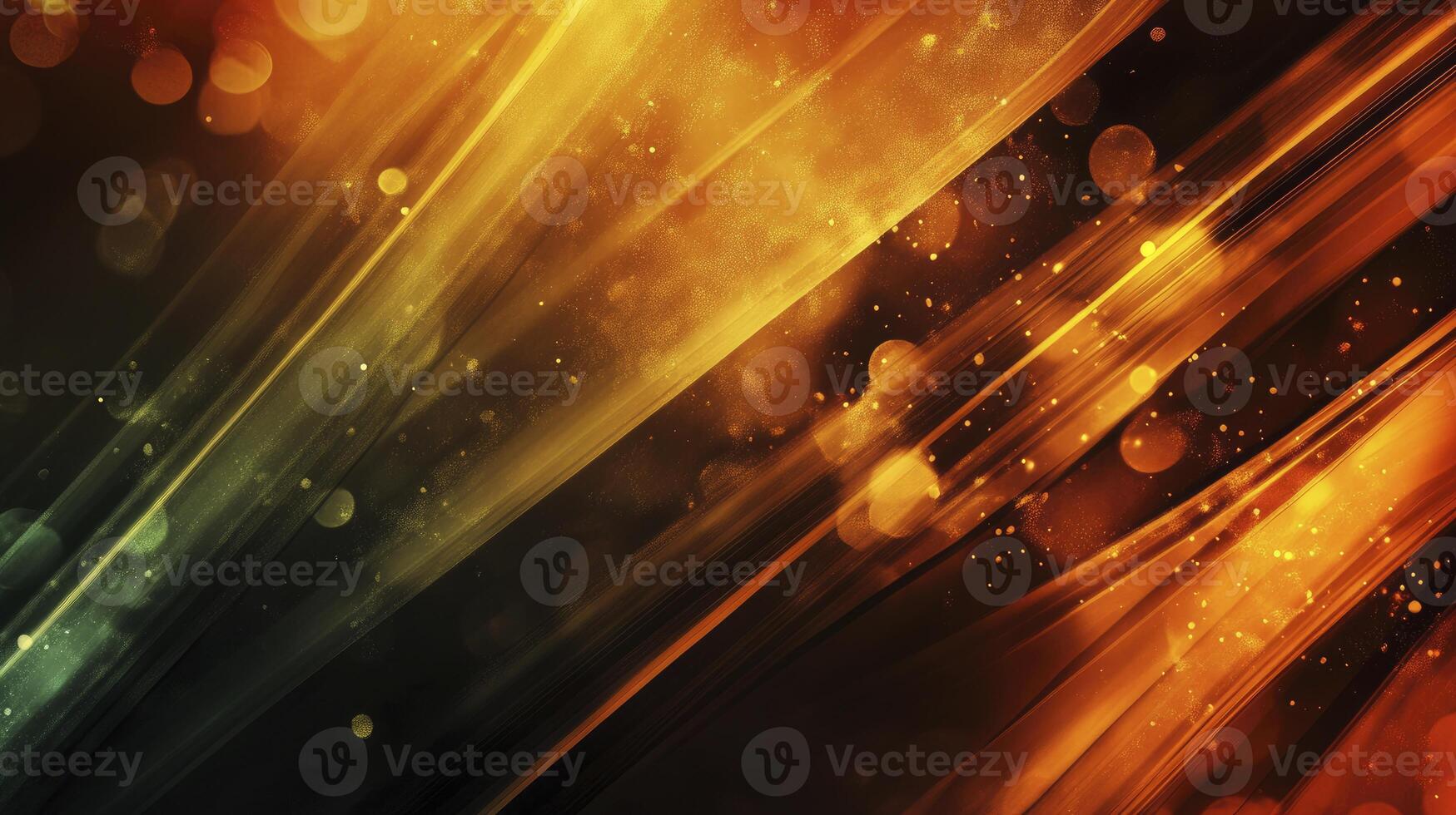 Abstract Orange and Yellow Light Streaks with Bokeh Background Art photo