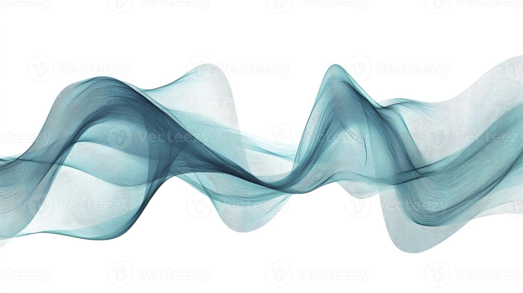 Abstract Teal Wave Flowing on White Background Creates Modern Design photo