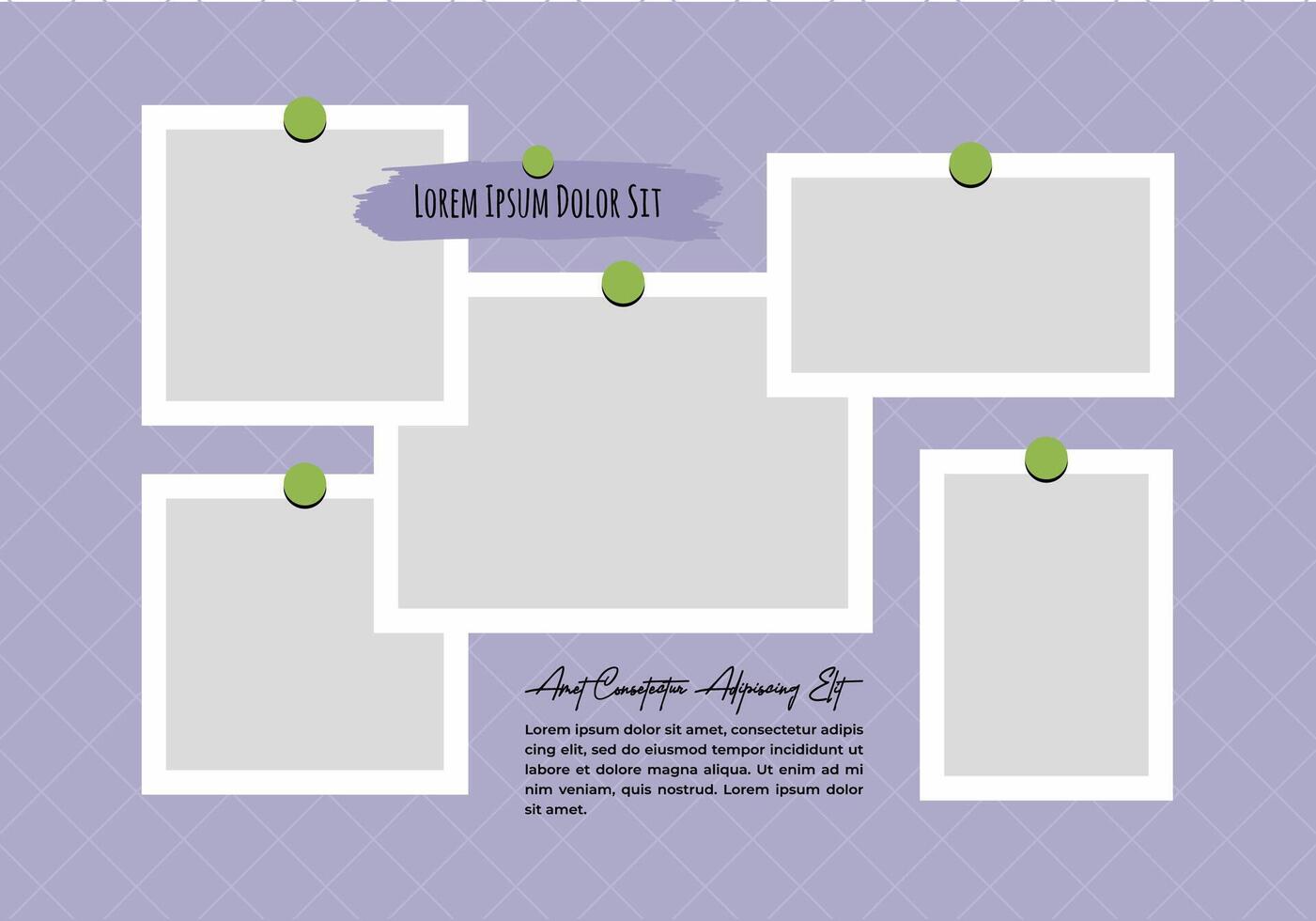 Picture photos frame collage collection template design vector