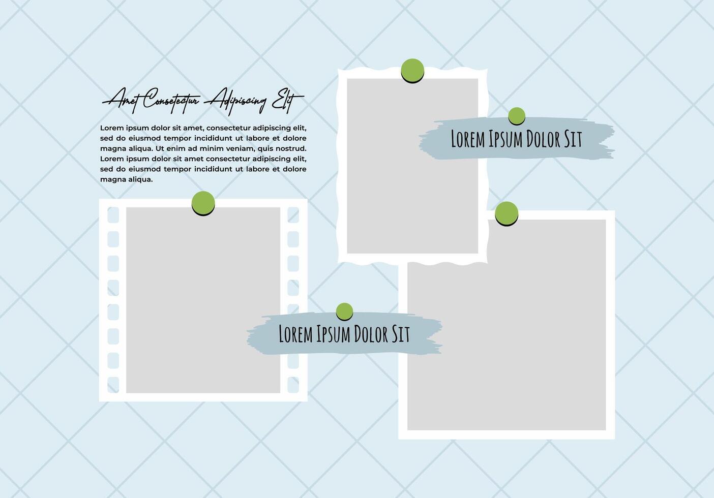 Design moodboard Picture photo frames set text space vector