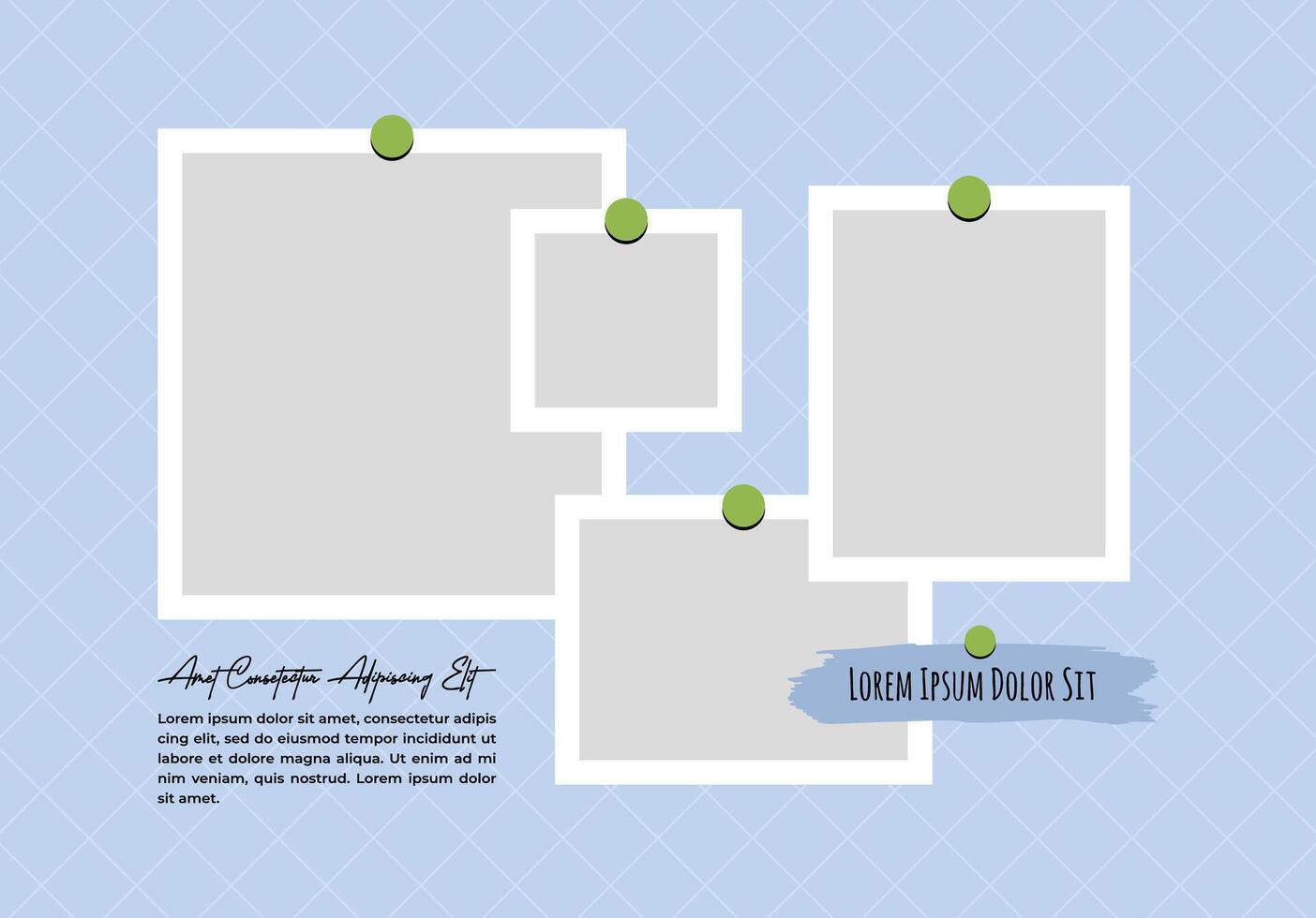 Blank picture Board Collage photo effect vector