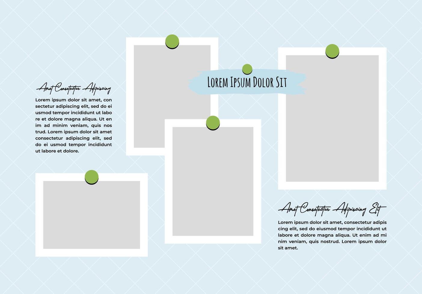picture or photos Collage photo frames set with text vector