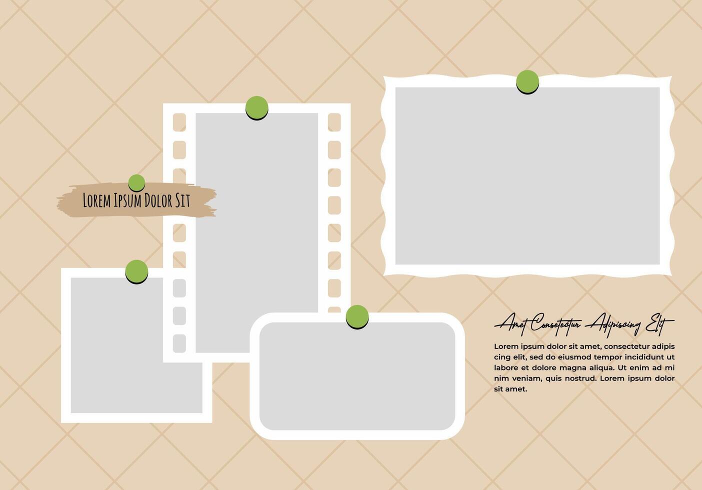 Picture or photos Decorative photo frame collage collection vector