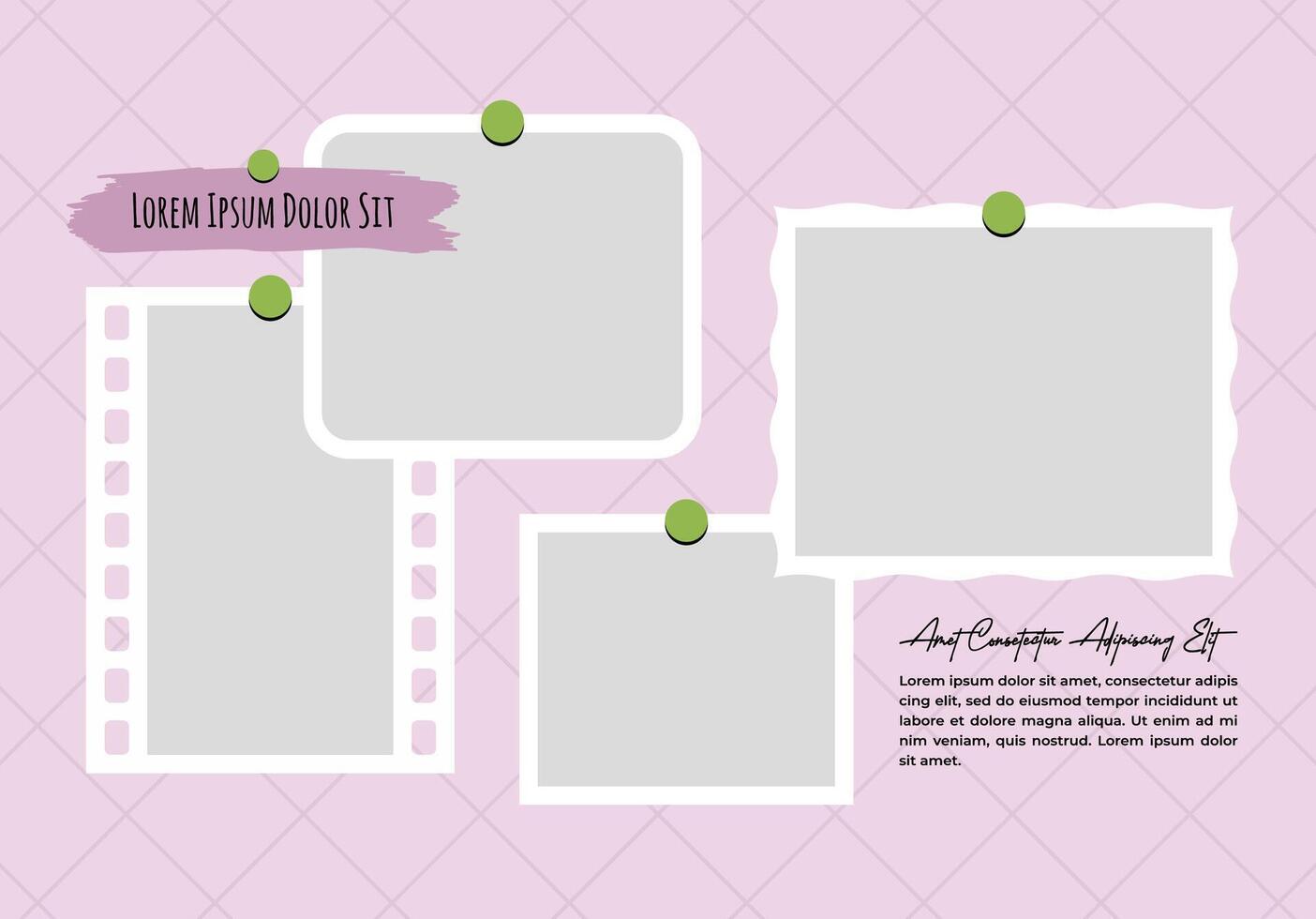 Picture or photos Blank collage frame template for photos and images vector