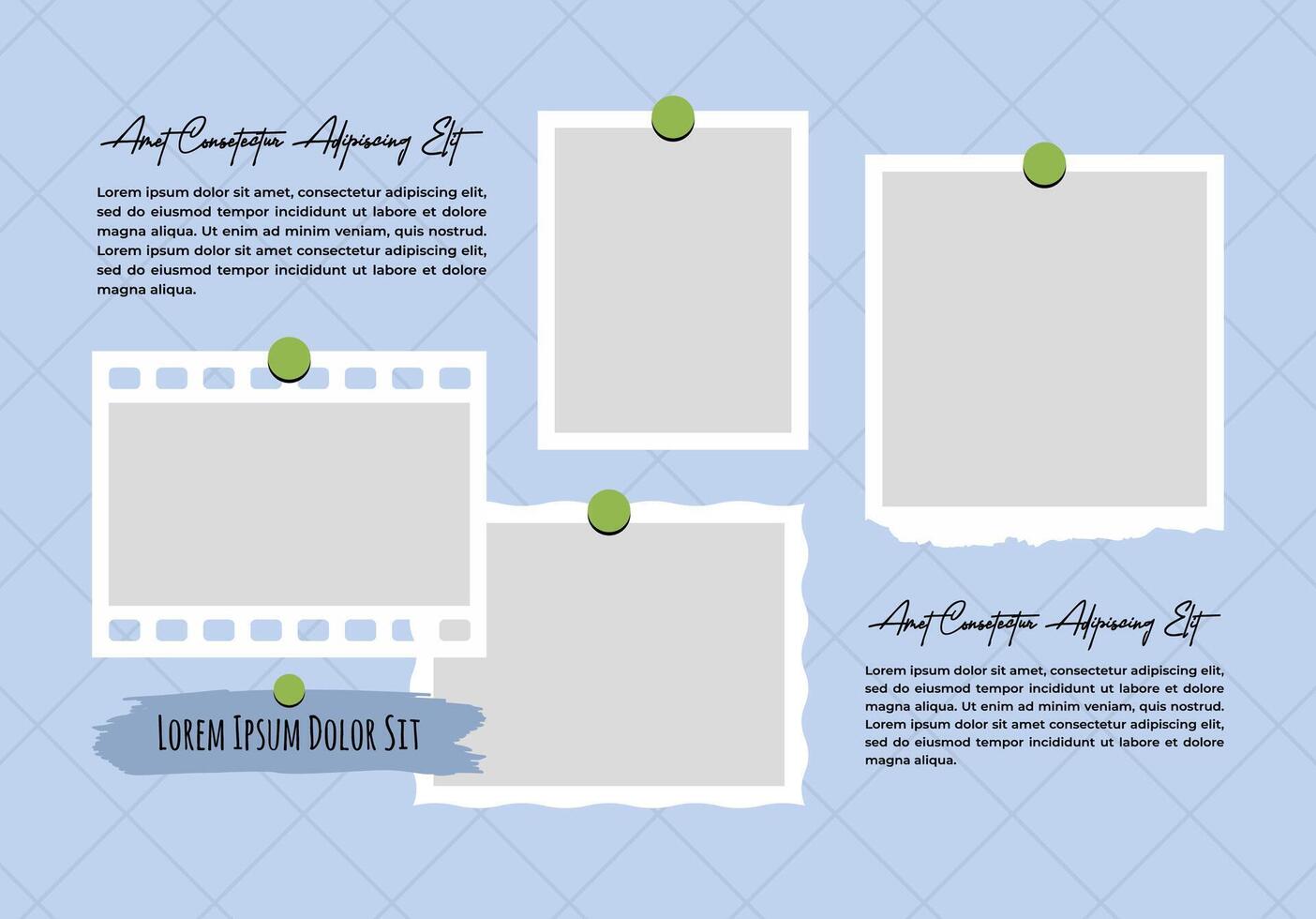 Design moodboard Picture photo frame collage vector