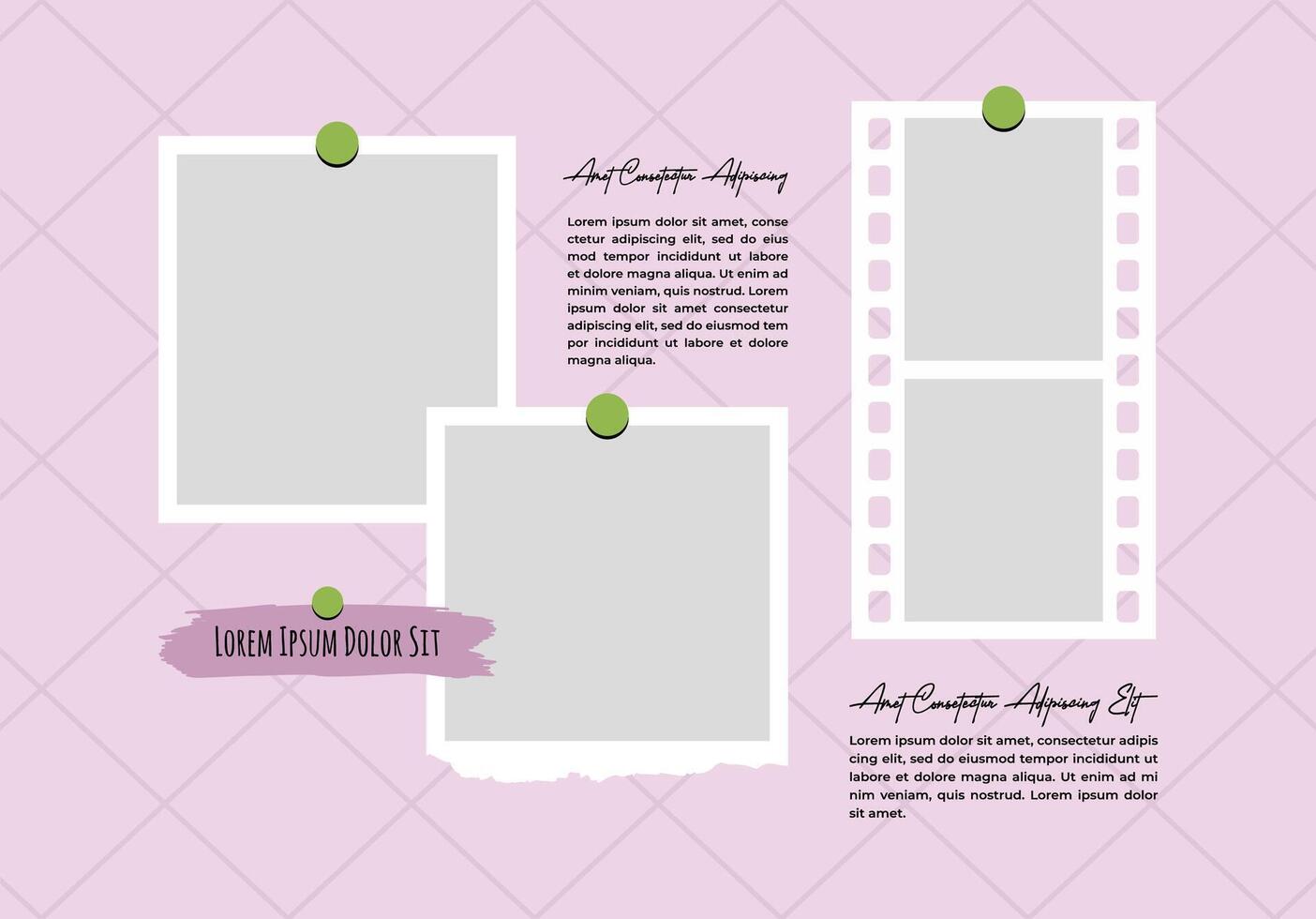 Picture Design Photos frame collage, page grid layout abstract photo frames and digital photo wall vector