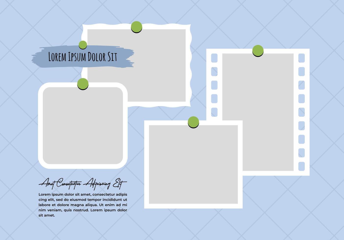 Blank photo frame collage collection vector