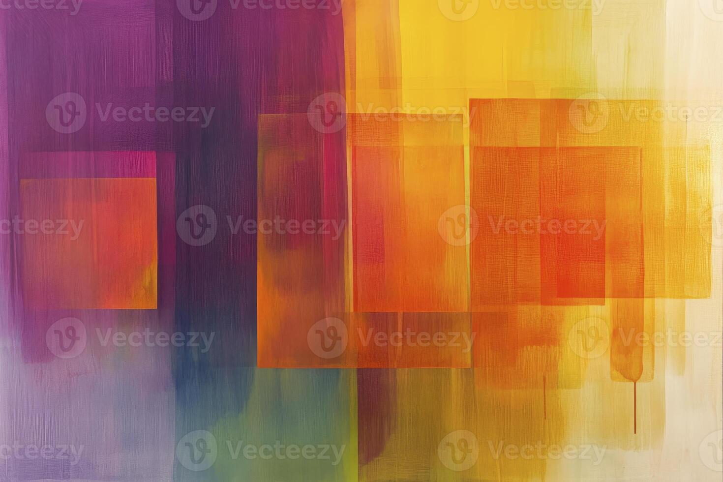 Abstract Painting with Overlapping Squares and Textured Brushstrokes in Warm Tones photo