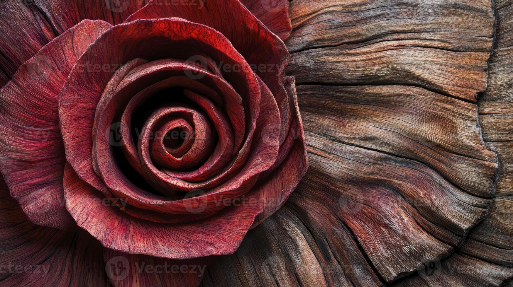Carved Rose on Wood Sculpture Elegant Detail for Artistic Background photo