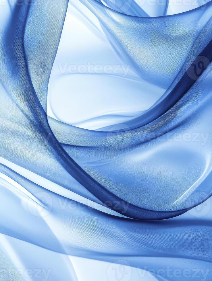 Elegant Blue Fabric Flowing with Light Abstract Waves Background Texture photo