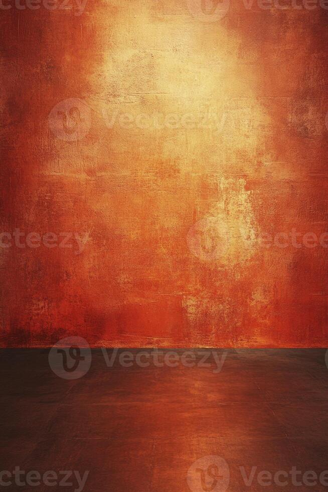 Abstract Painted Backdrop in Warm Orange Hues with Grunge Texture Effect photo