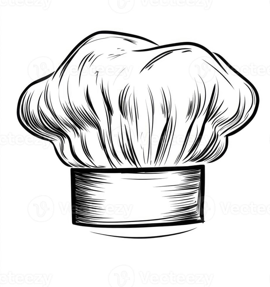 Chef's Hat Sketch Illustration Graphic for Culinary and Recipe Designs photo