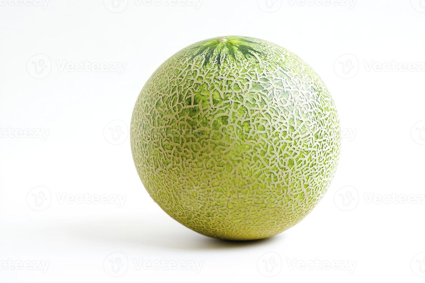 Close Up of Cantaloupe on White Background with Natural Lighting photo