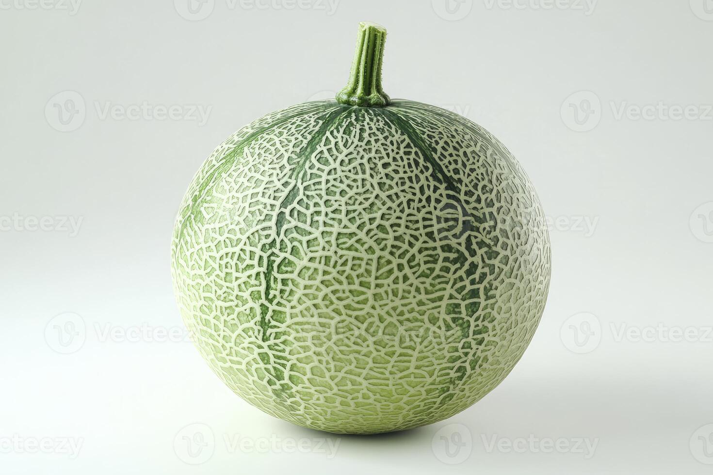 Cantaloupe Melon Still Life on White Backdrop Shows Refreshing Fruit photo