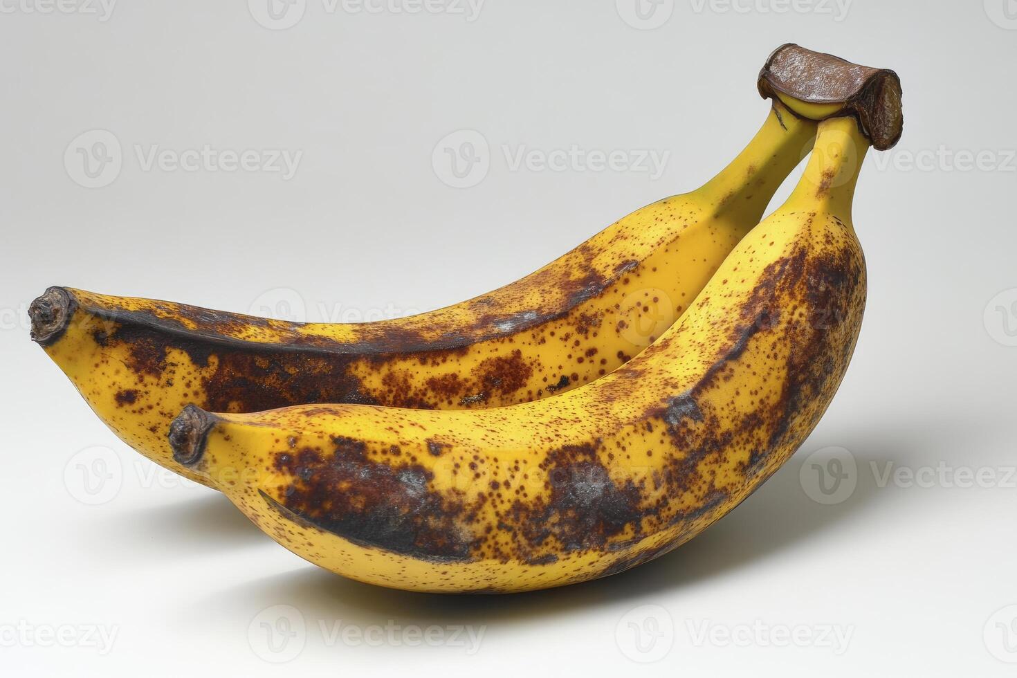 Two Overripe Bananas Showing Spots Ready for Banana Bread Recipe photo