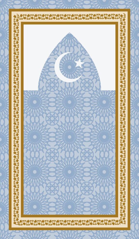 Islamic carpet with moon and star on it vector