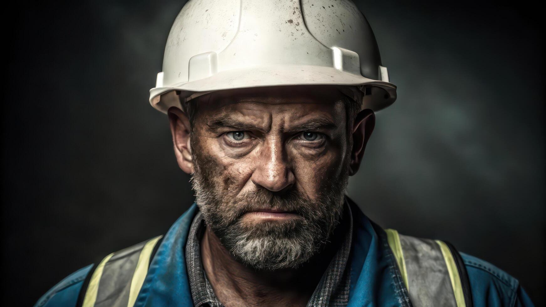 Portrait of a man in a hard hat photo