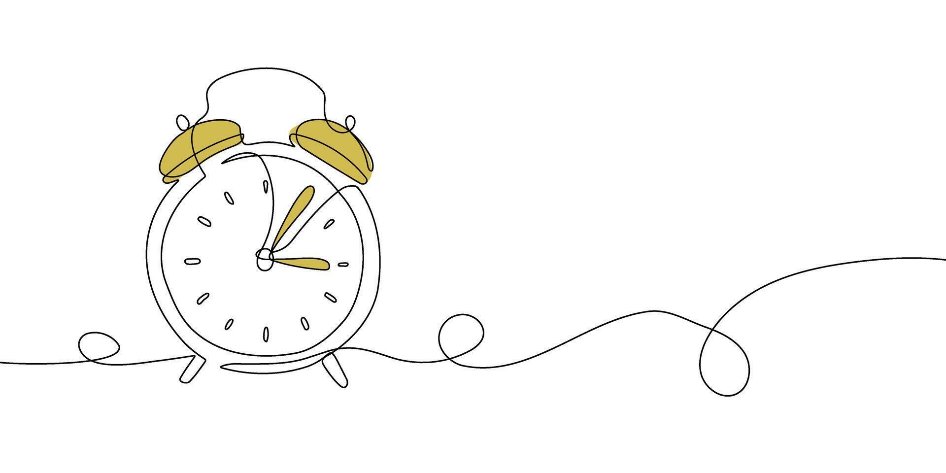 Minimalist One Line Drawing of an Alarm Clock vector