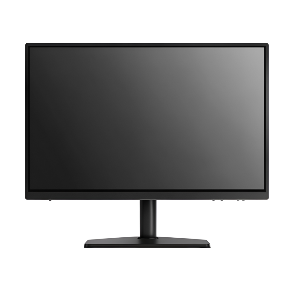3D Flat Screen Computer Display On Transparent Background png