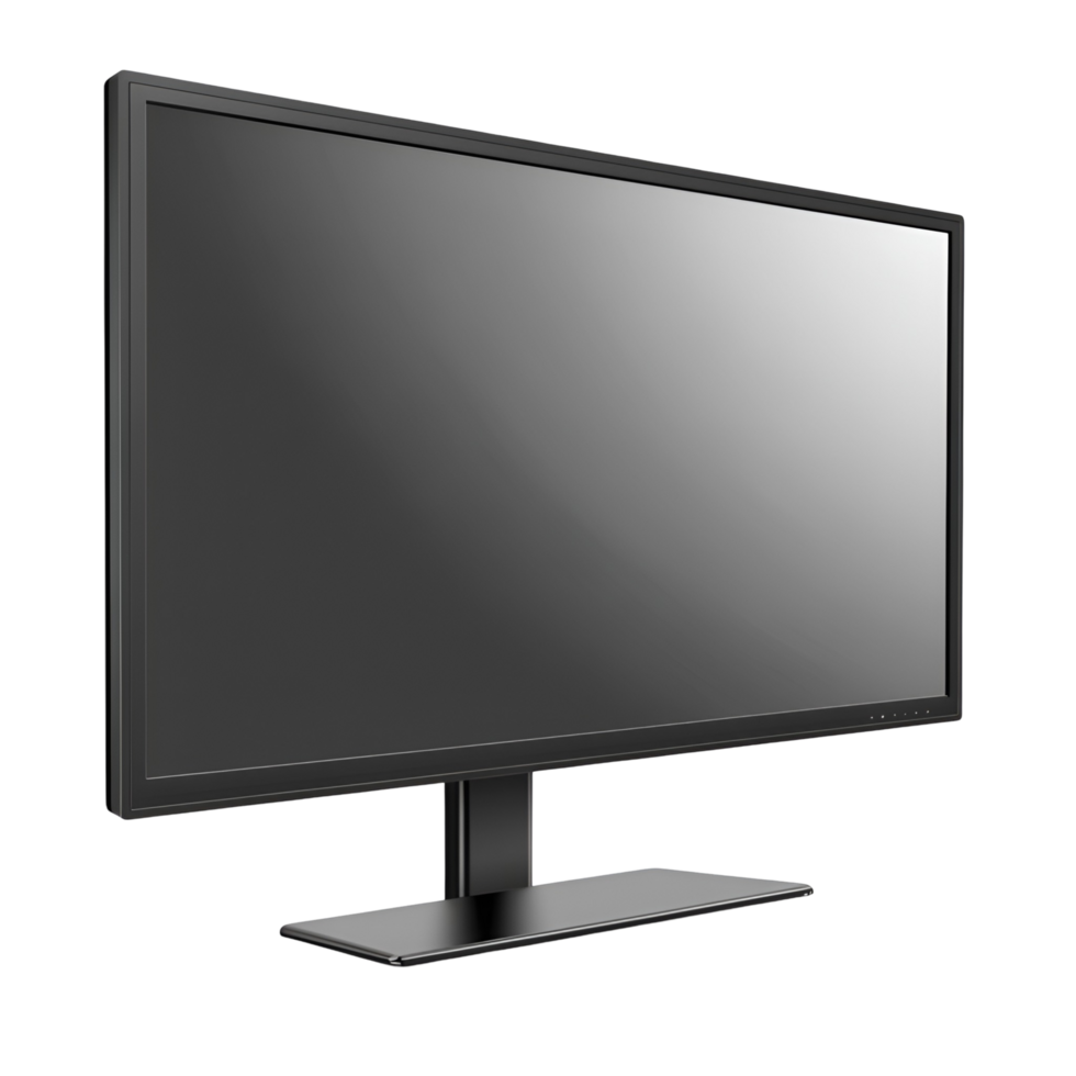 3D Digital Monitor With Blank Screen On Transparent Background png