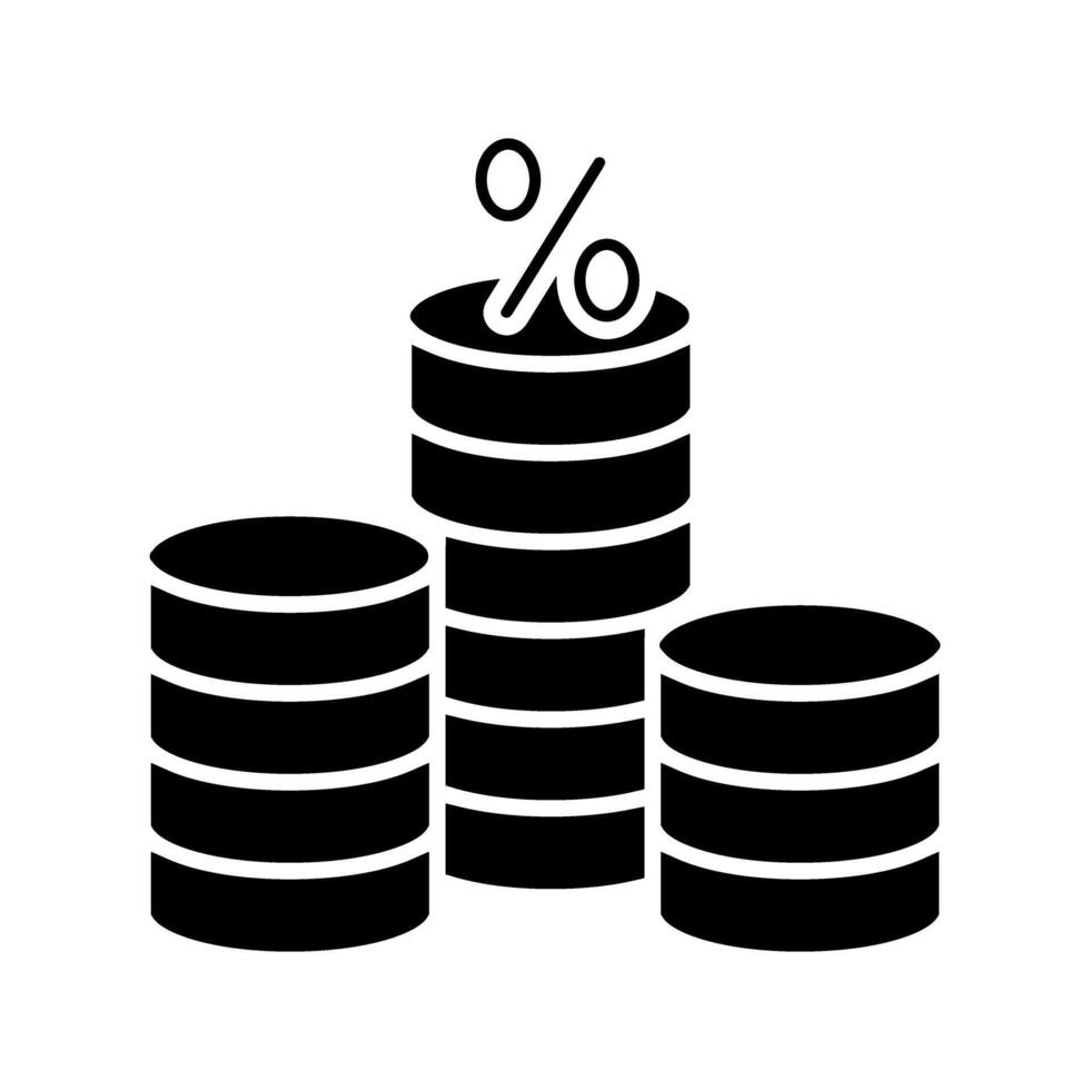 Coins black icon, concept illustration, flat symbol, glyph sign. vector