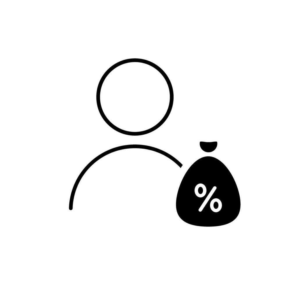 Money bag icon, concept illustration, flat symbol, glyph sign. vector