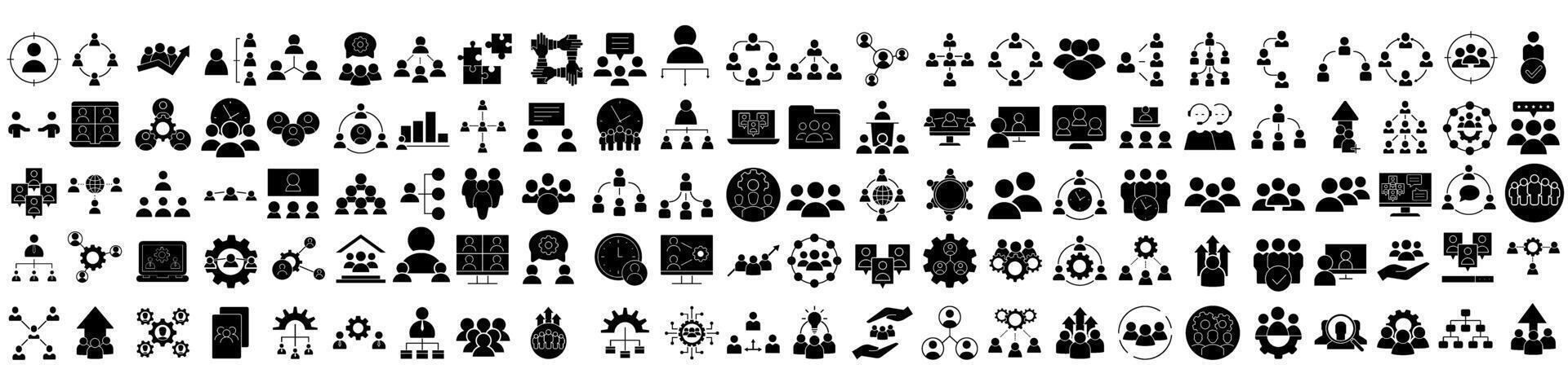 Set of business icons. illustration in black on a white background. vector