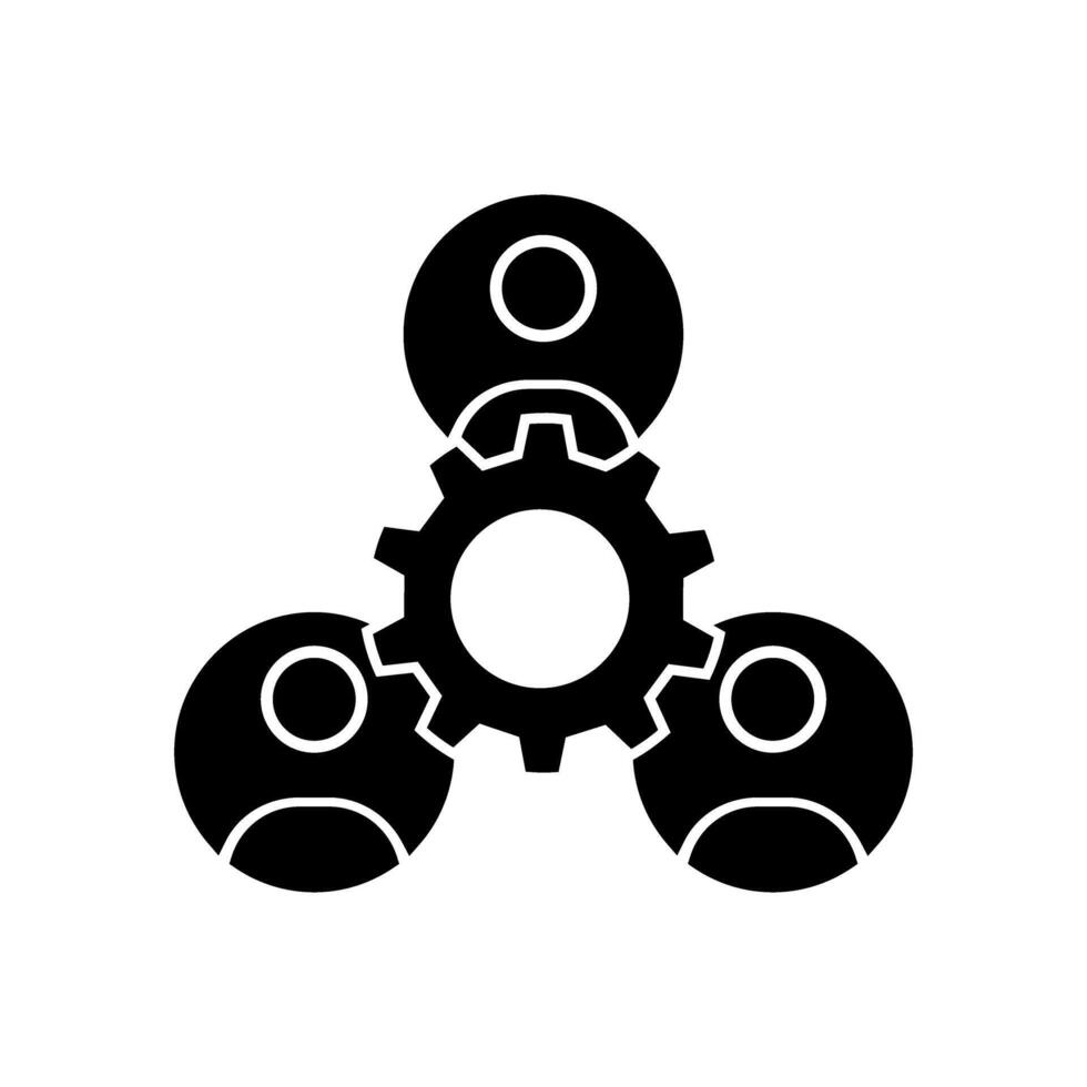 Teamwork icon, concept illustration, flat symbol, glyph sign vector