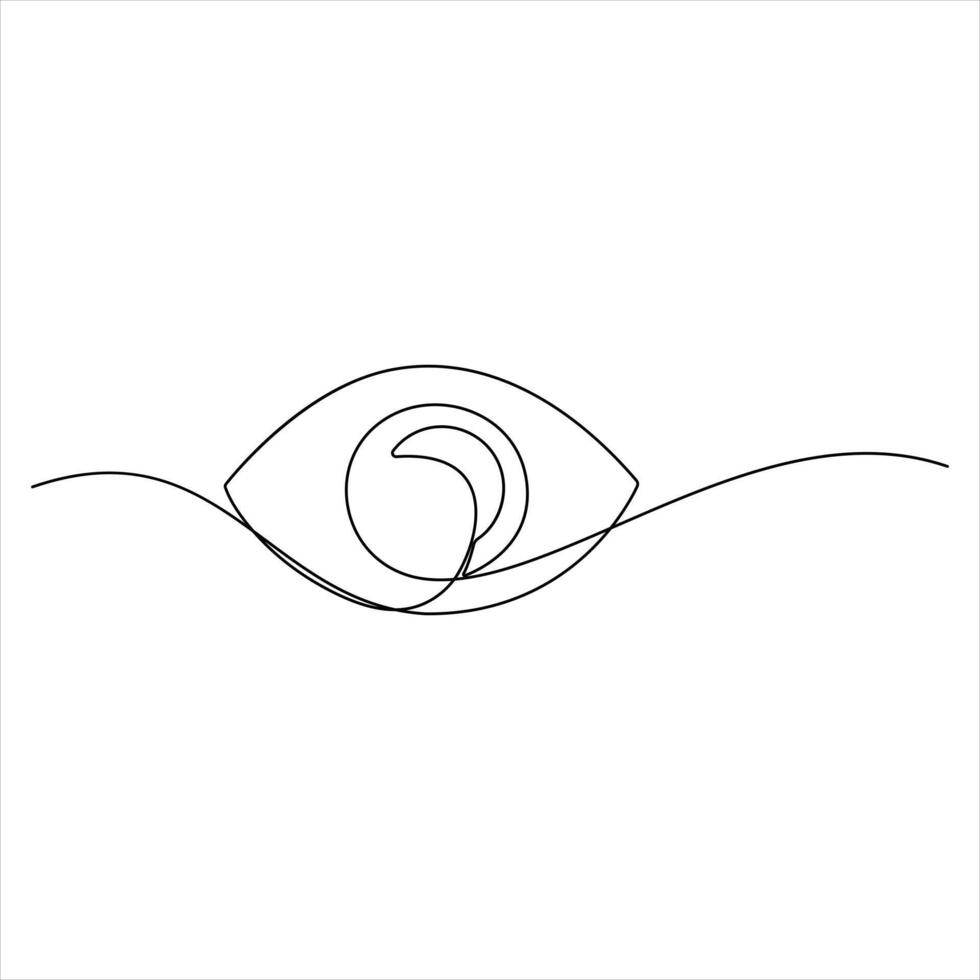 eye watch continuous single line drawing illustration vector