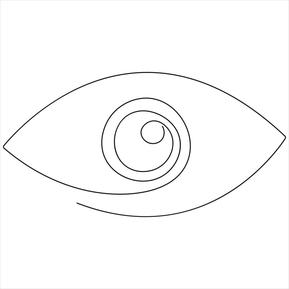 eye watch continuous line drawing of minimalist eye with retina outline design illustration vector