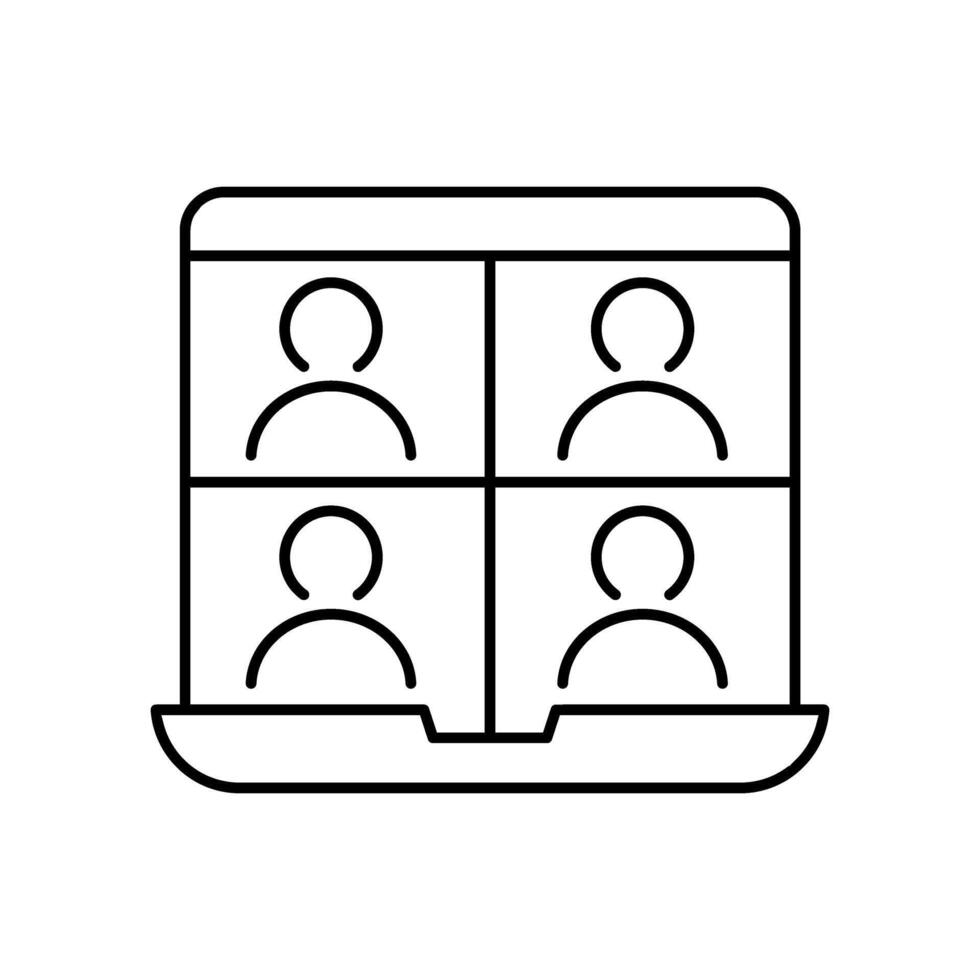 conference line icon, concept illustration, outline symbol. sign. linear symbol. vector
