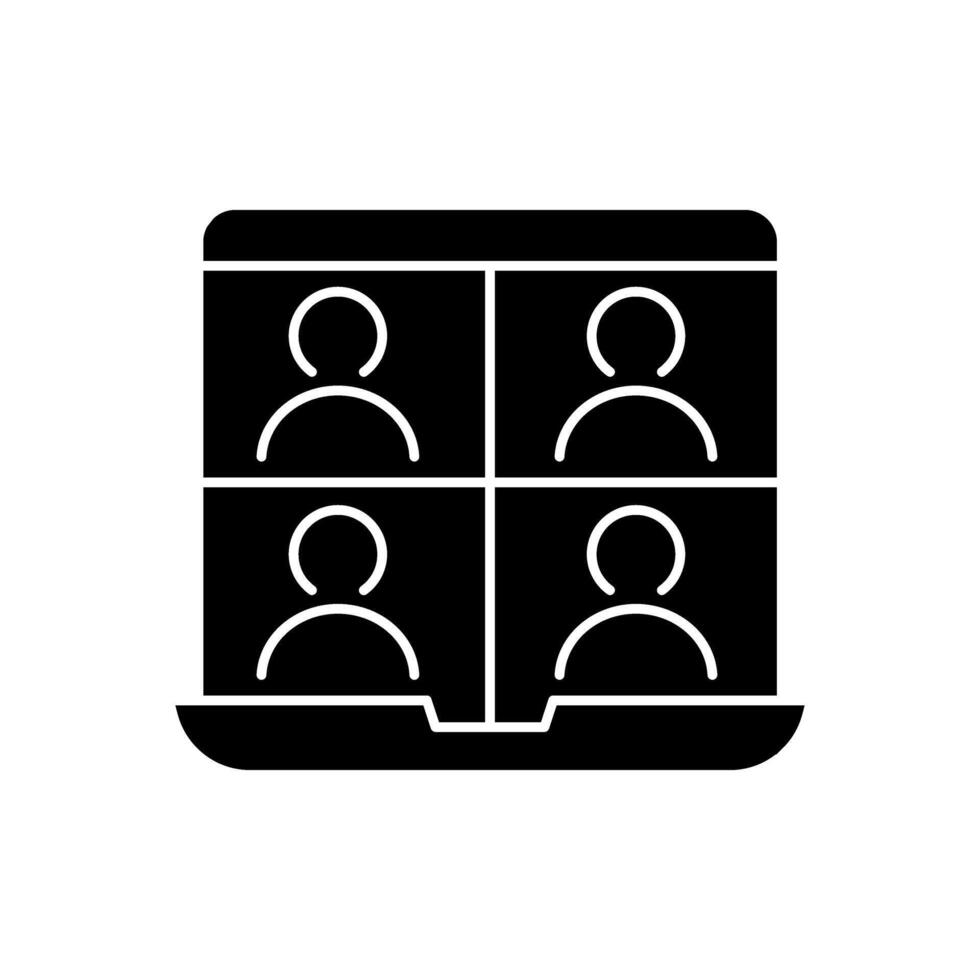 Business meeting black icon, concept illustration, flat symbol, glyph sign. vector