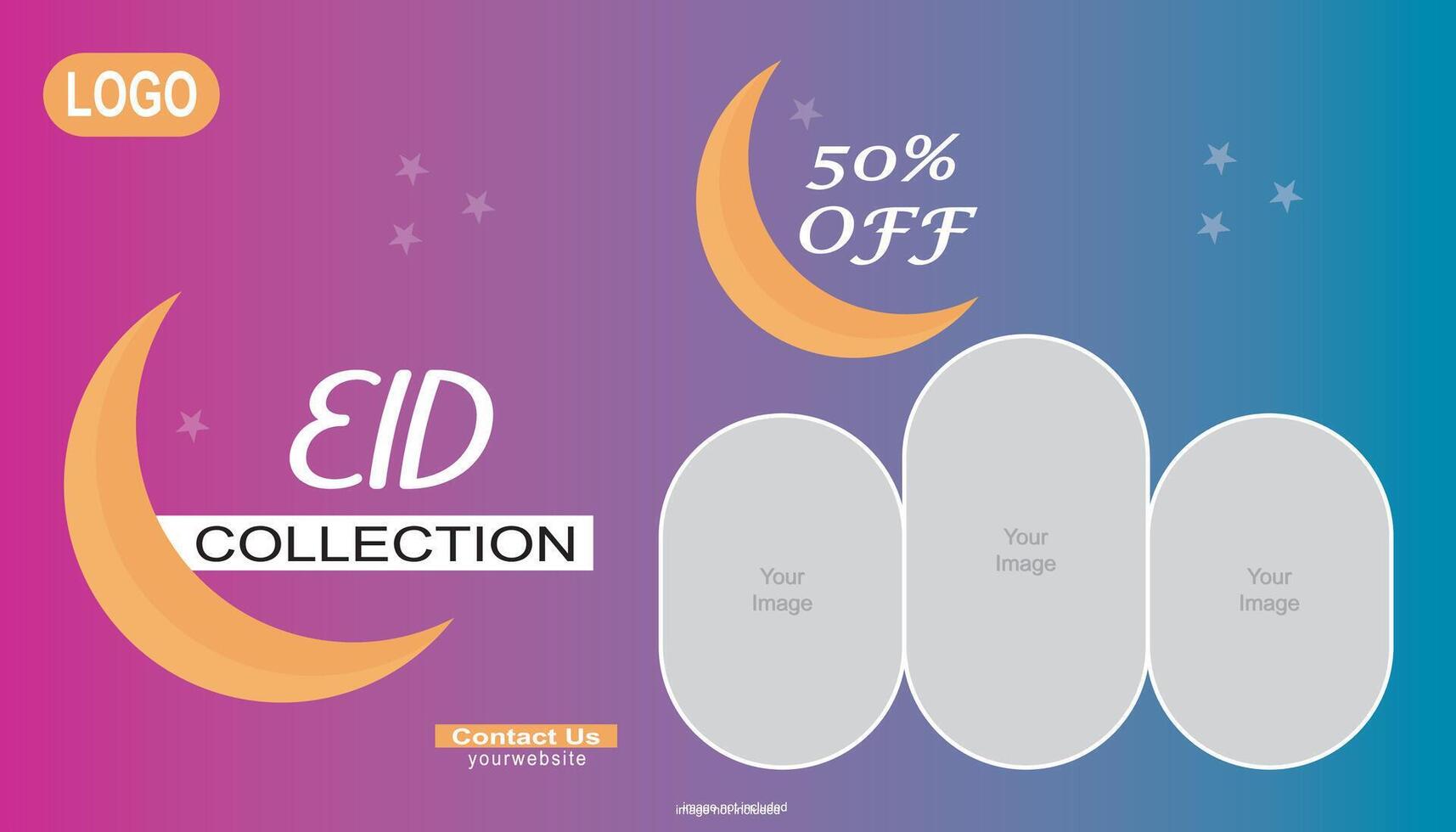 Eid Collection Special Offers and Discounts on Arabian Fashion Banner Template vector