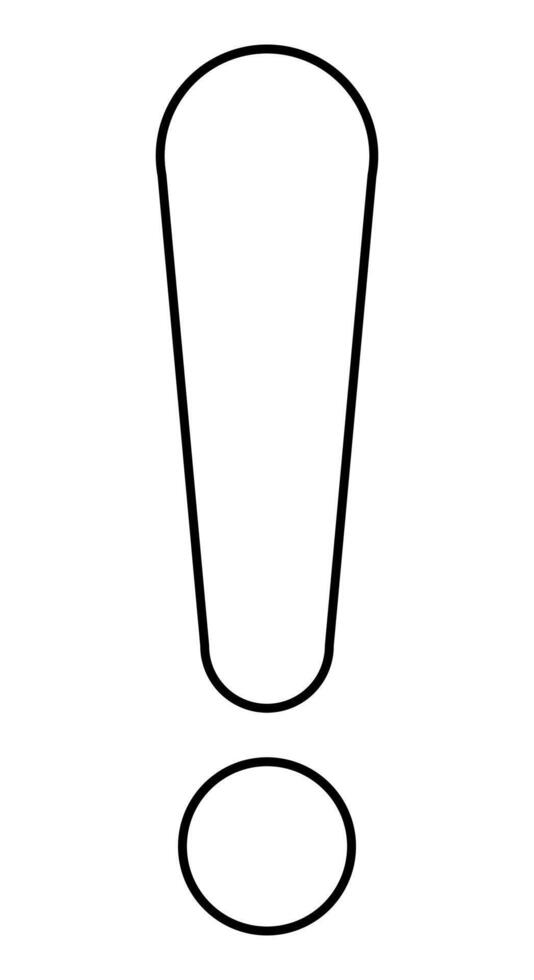exclamation mark, black and white simple illustration of exclamation point symbol, isolated on white background vector