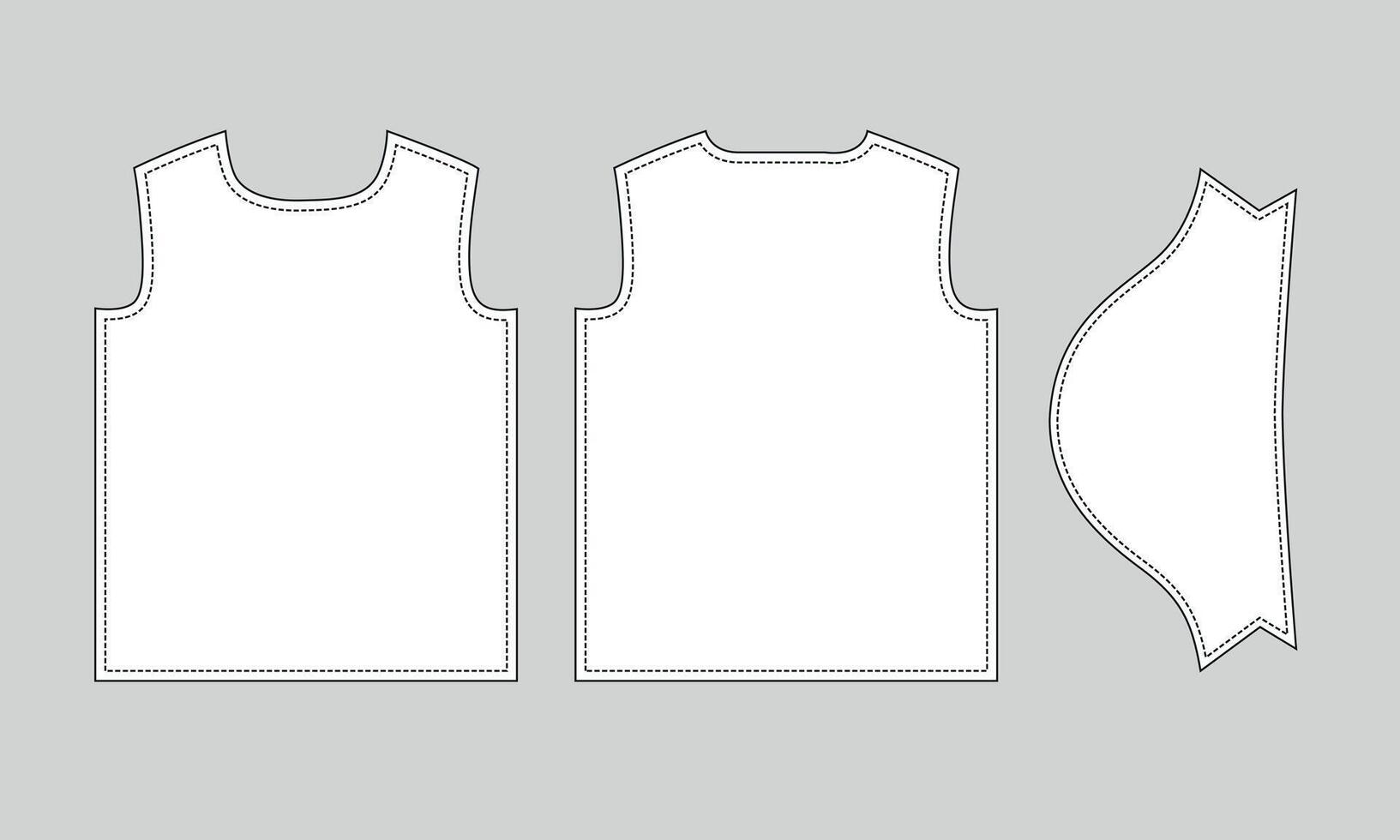 Short sleeve t shirt clothing pattern front back and sleeve isolated on grey background vector