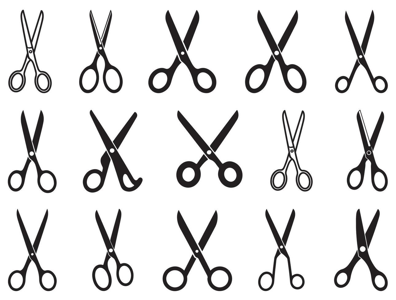 SCISSORS SILHOUETTE WHITE BACKGROUND vector