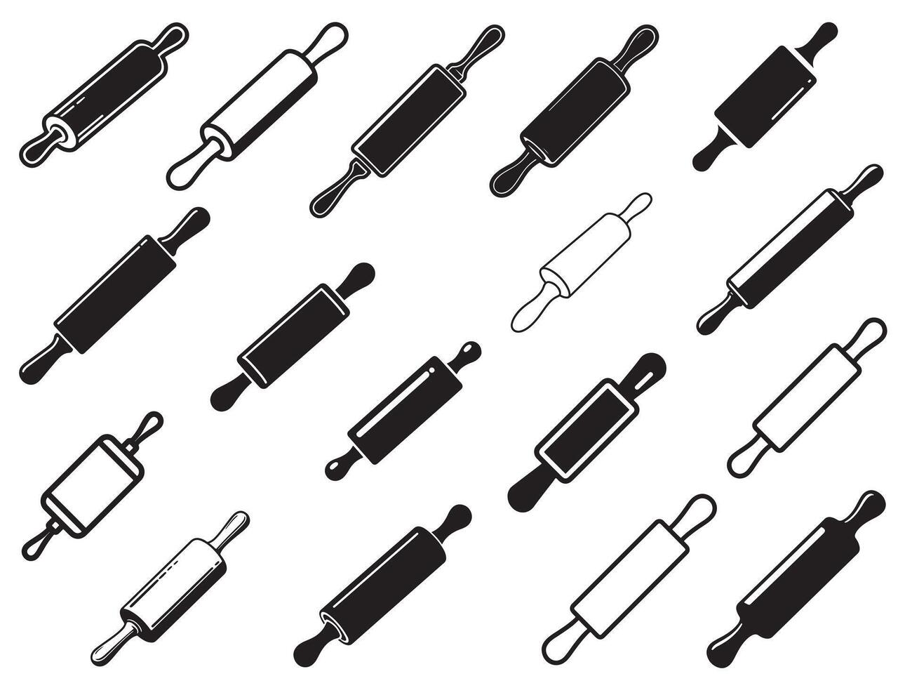 ROLLING PIN SILHOUETTE WHITE BACKGROUND vector