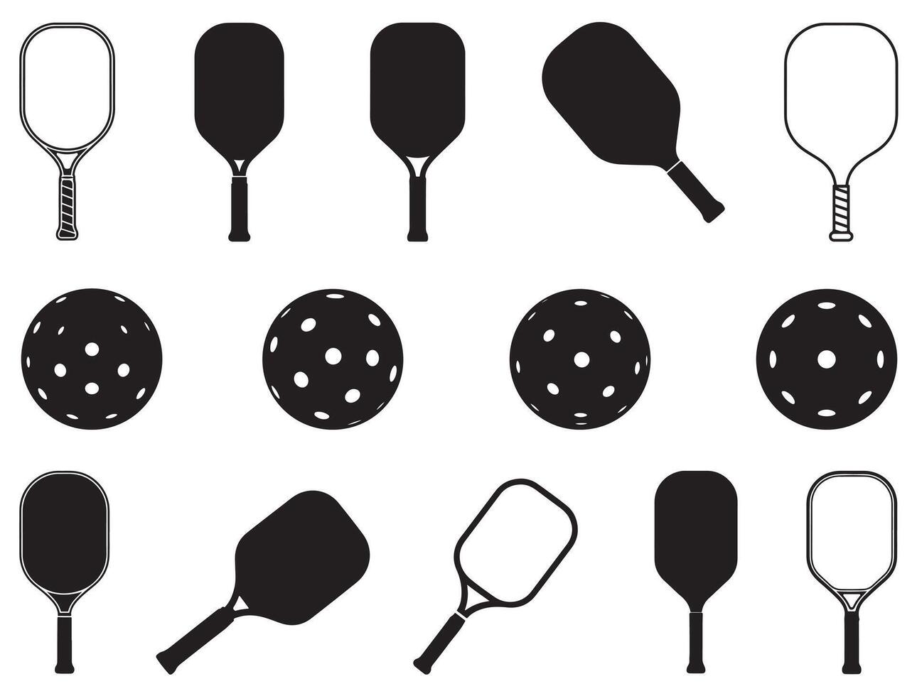 PICKLE RACKET SILHOUETTE WHITE BACKGROUND vector