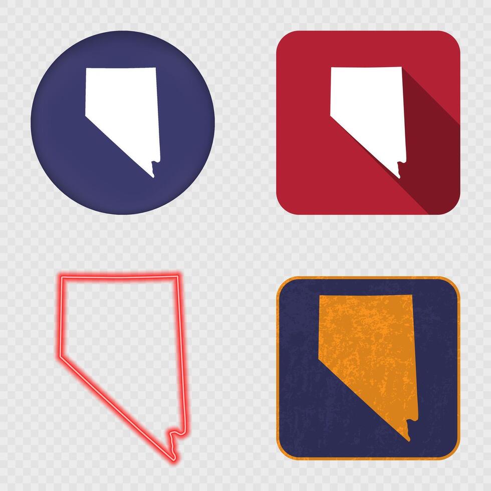 Nevada State Map Icons Collection vector