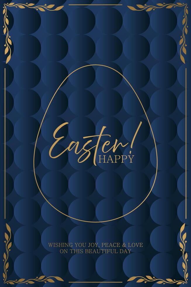 Easter happy card with gold foil background vector