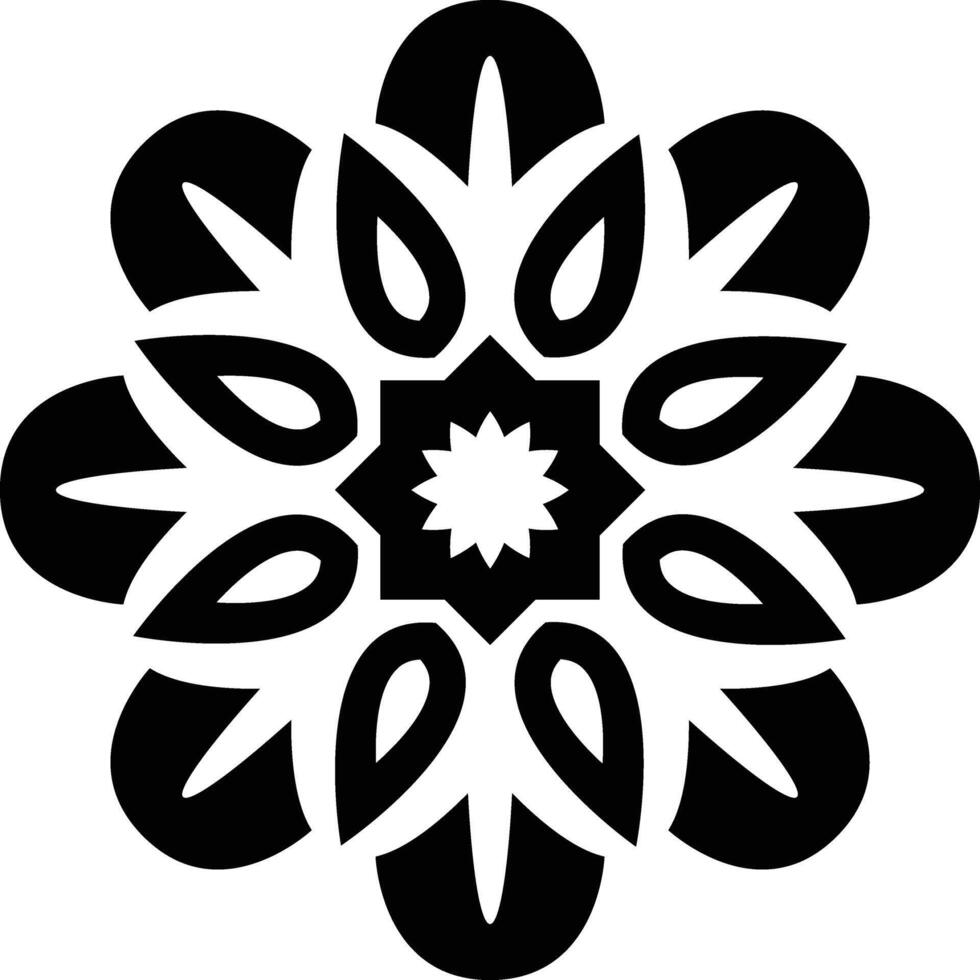 A black and white flower design with a white background vector